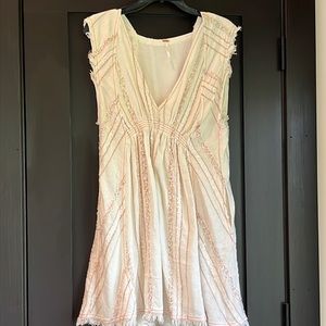 size XS free people ivory peach sleeveless dress